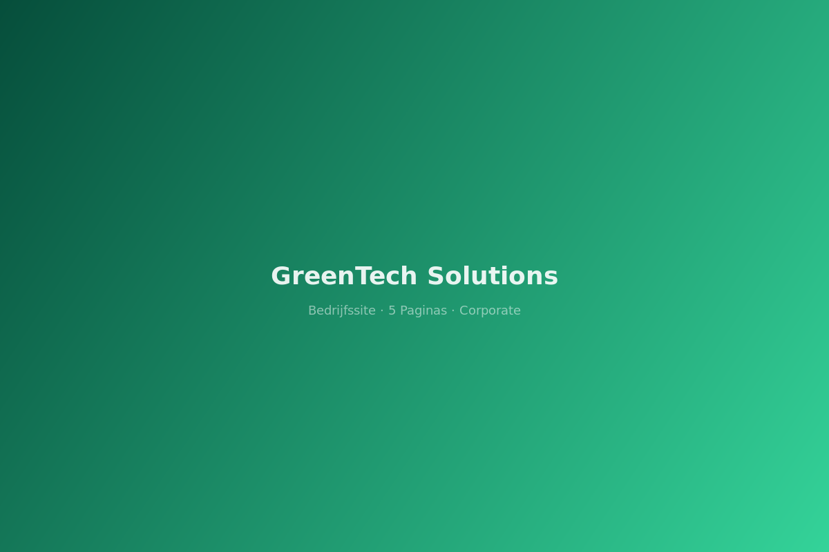 GreenTech Solutions — Volwaardige bedrijfswebsite