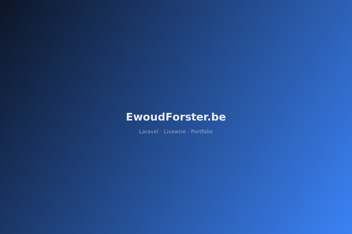 EwoudForster.be — Volledig bedrijfsplatform op maat