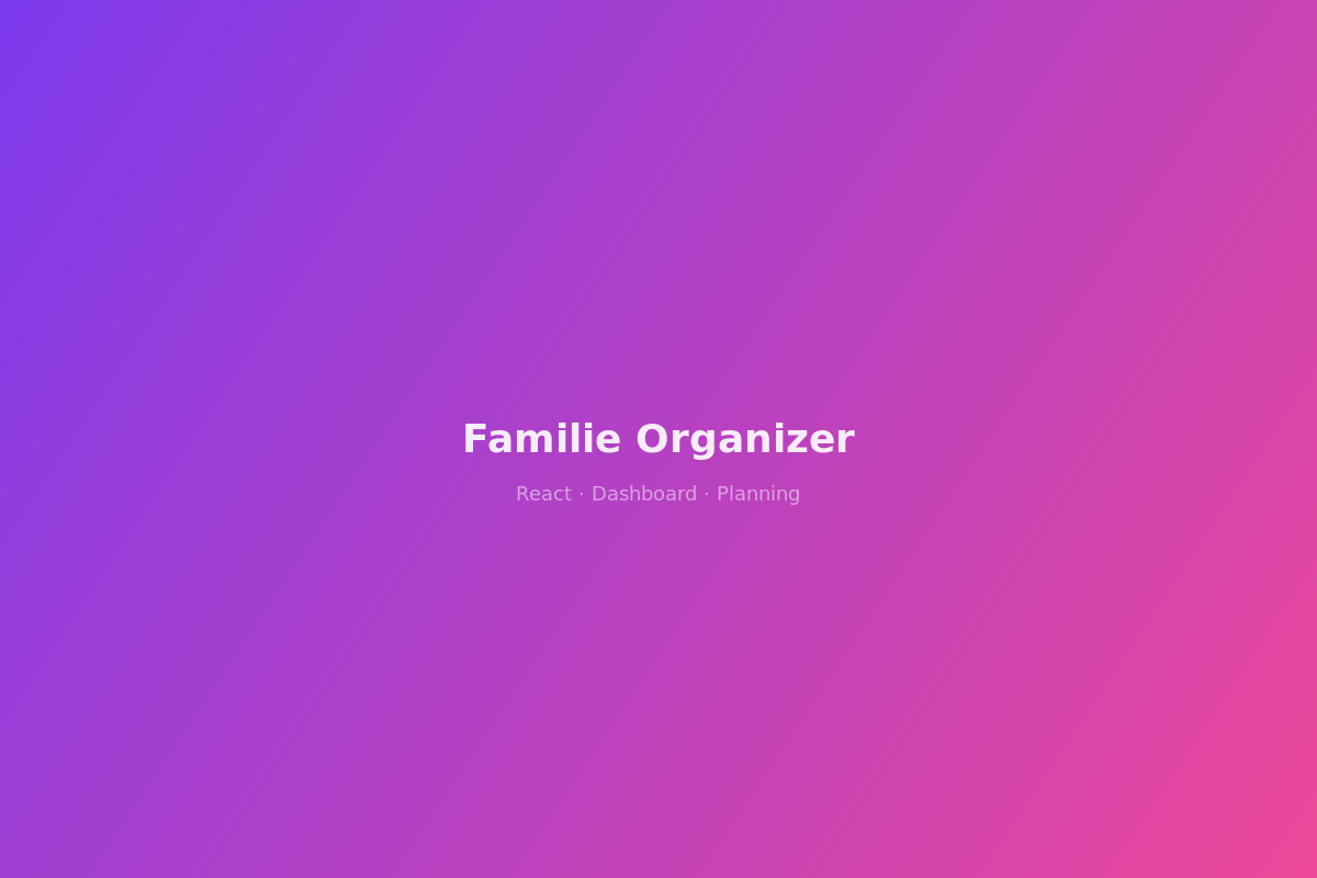 Familie Organizer — Gezinsplanning in één dashboard