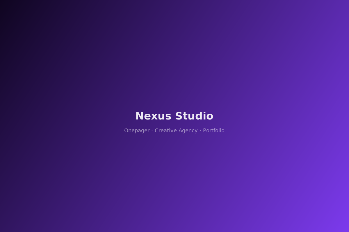 Nexus Studio — Creative Agency Onepager