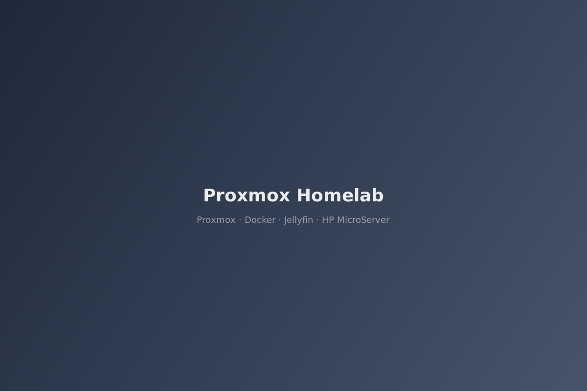 Proxmox Homelab — Eigen mediaserver op HP MicroServer